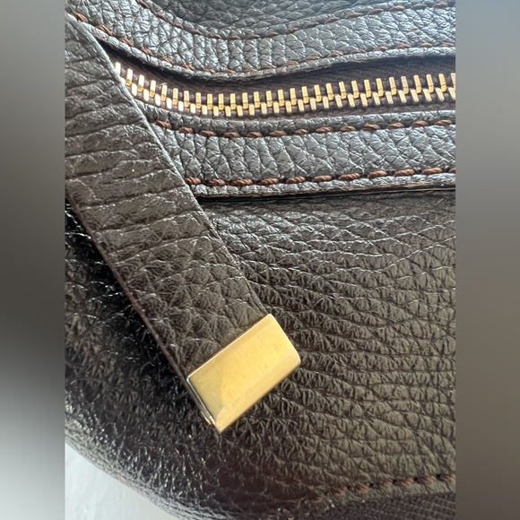 Auth EUC w/COA Vintage Tod’s Handbag, Brown Pebbled Leather w/Gold Hardware - Picture 6 of 8